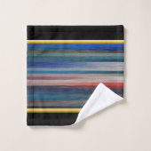 Zeitgenössisch abstrakt in rotem und braunem Silbe Badhandtuch Set (Waschlappen)