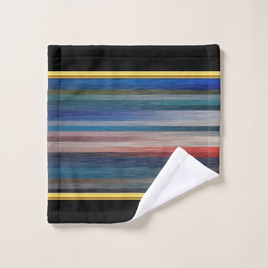 Zeitgenössisch abstrakt in rotem und braunem Silbe Badhandtuch Set (Waschlappen)