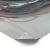 Zeitgenössisch Abstrakt - Schwarz, Silber und Rot Poster (Ecke)