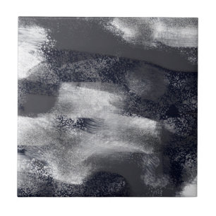 Zeitgenössisch Abstrakt Schwarz/Weiß Fliese