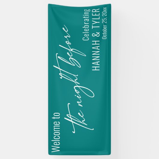 Zeitgenössisch Aquamarin die Nacht vor dem Empfang Banner (Vertikal)