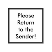 Zeitgenössisch "Bitte kehren Sie zum Sender zurück Gummistempel (Prägung)