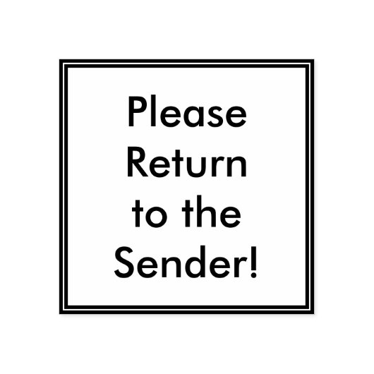 Zeitgenössisch "Bitte kehren Sie zum Sender zurück Gummistempel (Prägung)