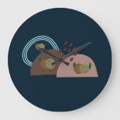 Zeitgenössisch Boho Rustic Große Wanduhr (Vorderseite)