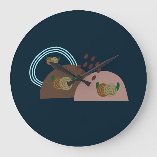 Zeitgenössisch Boho Rustic Große Wanduhr (Vorderseite)