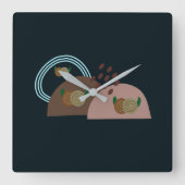 Zeitgenössisch Boho Rustic Quadratische Wanduhr (Vorderseite)