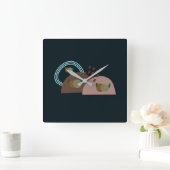 Zeitgenössisch Boho Rustic Quadratische Wanduhr (Zuhause)