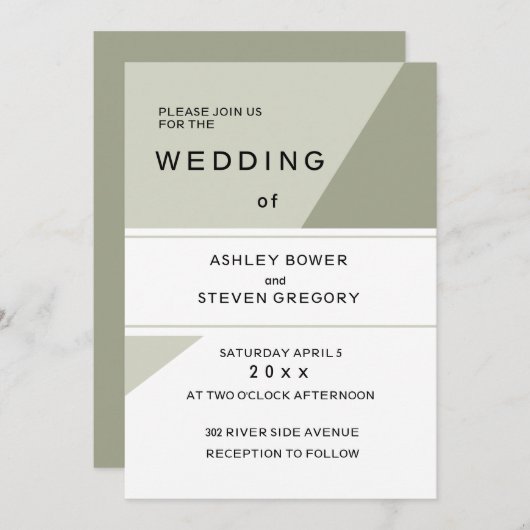 zeitgenössisch geometrisch einladung (Vorne/Hinten)