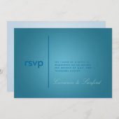 Zeitgenössisch + klassisch/aquamarin blau einladung (Vorne/Hinten)