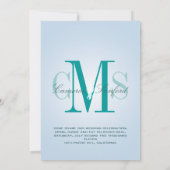 Zeitgenössisch + klassisch/aquamarin blau einladung (Rückseite)