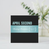 Zeitgenössisch + klassisch/aquamarin+ schwarz einladung (Stehend Vorderseite)