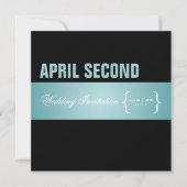 Zeitgenössisch + klassisch/aquamarin+ schwarz einladung (Vorderseite)