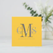 Zeitgenössisch + klassisch/gelb + grau einladung (Stehend Vorderseite)