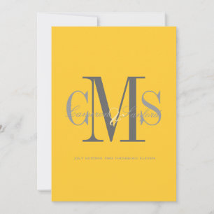 Zeitgenössisch + klassisch/gelb + grau einladung