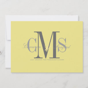 Zeitgenössisch + klassisch/gelb + grau einladung