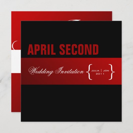 Zeitgenössisch + klassisch/rot + schwarz einladung (Vorne/Hinten)