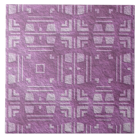 Zeitgenössisch Lila, Mauve Formen Keramik Tile Fliese (Vorderseite)
