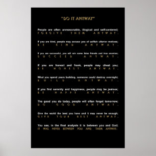 Zeitgenössisch Mach es trotzdem Poster