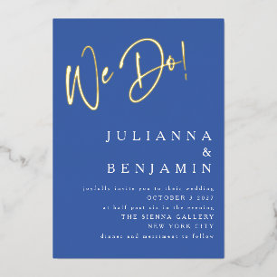 Zeitgenössisch machen wir elegante Hochzeit Königs Folieneinladung