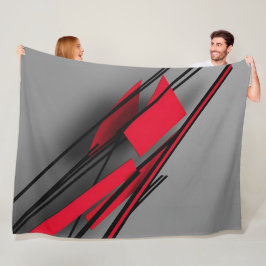 Zeitgenössisch Minimalistisch rot und schwarz Abst Fleecedecke