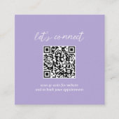 Zeitgenössisch Minimalistischer Periwinkle QR Code Quadratische Visitenkarte (Vorderseite)