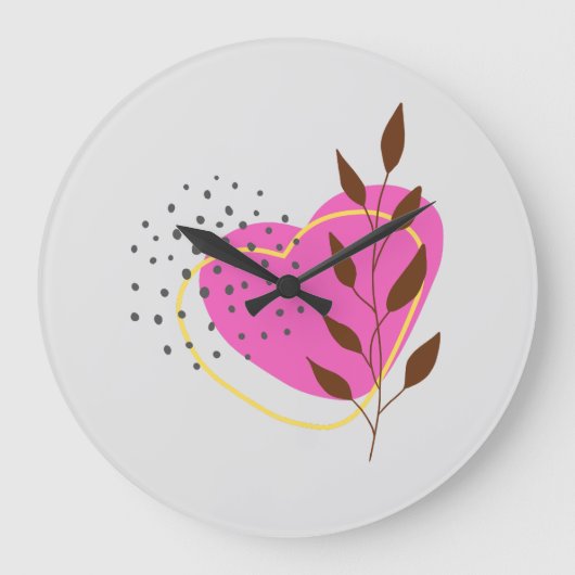 Zeitgenössisch Rustikal Boho Große Wanduhr (Vorderseite)