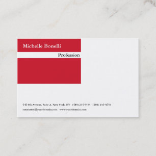 Zeitgenössisch Schlichtes Rotes Minimalistisch Visitenkarte