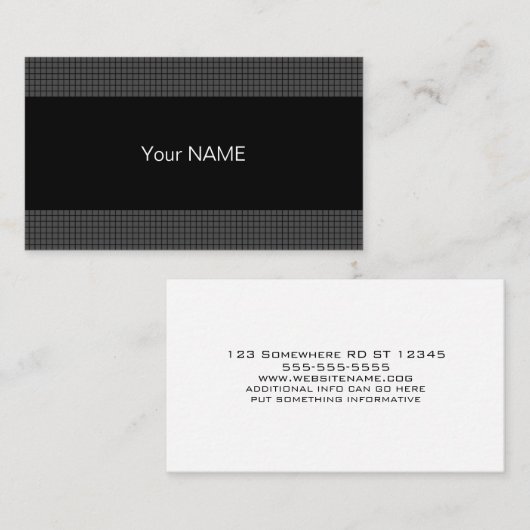 Zeitgenössisch Schwarz-weiß und grau Visitenkarte (Vorne/Hinten)