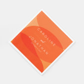 Zeitgenössische Abstrakte Chic Orange Custom Weddi Serviette (Ecke)
