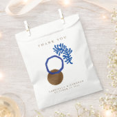 Zeitgenössische Abstrakte Formen Art Blue Tan Hoch Geschenktütchen (Ausgeschnitten)