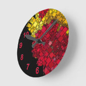 Zeitgenössische Abstrakte geometrische fette rote  Runde Wanduhr (Winkel)