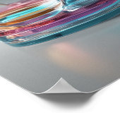 Zeitgenössische Abstrakte Glaskunst Rosa und Grau Poster (Ecke)