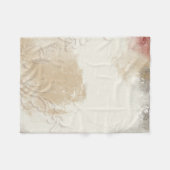 Zeitgenössische Abstrakte Gold Rot Grau Kunst Fleecedecke (Vorderseite (Horizontal))