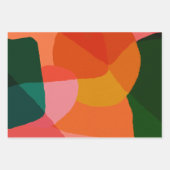 Zeitgenössische Abstrakte Kunst Grün und Orange Geschenkpapier Set (Vorderseite 3)