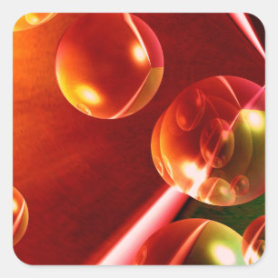 Zeitgenössische Abstrakte Kunstwerke von Serdar Hi Quadratischer Aufkleber