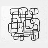 Zeitgenössische Abstrakte Linie Art Schwarz-weiße Fleecedecke (Vorderseite (Horizontal))