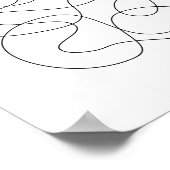 Zeitgenössische Abstrakte Linie, die Schwarz und W Poster (Ecke)