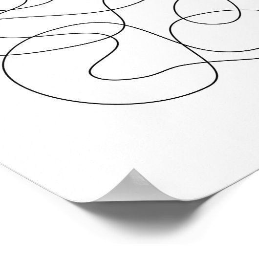 Zeitgenössische Abstrakte Linie, die Schwarz und W Poster (Ecke)