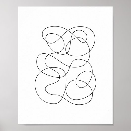 Zeitgenössische Abstrakte Linie, die Schwarz und W Poster (Vorne)