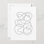 Zeitgenössische Abstrakte Linie, die Schwarz und W Postkarte (Vorne/Hinten)