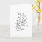 Zeitgenössische abstrakte Linie Kunst in Karte (Gelbe Blume)