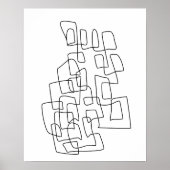 Zeitgenössische Abstrakte Linien Kunst und Kultur Poster (Vorne)