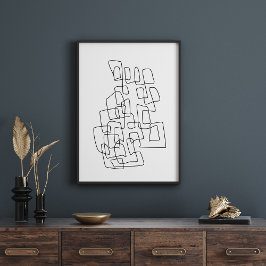 Zeitgenössische Abstrakte Linien Kunst und Kultur Poster