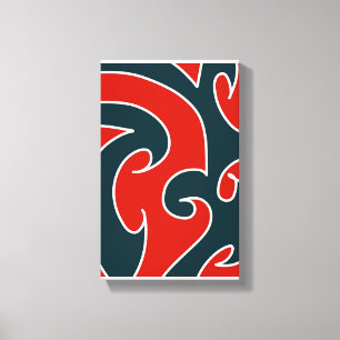 Zeitgenössische abstrakte Maori-Kunstwerk 14 von R Leinwanddruck