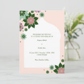 zeitgenössische abstrakte Nikah-Einladung Einladung (Stehend Vorderseite)