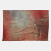 Zeitgenössische Abstrakte rote blaue Farbe Geschirrtuch (Horizontal)