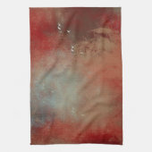 Zeitgenössische Abstrakte rote blaue Farbe Geschirrtuch (Vertikal)