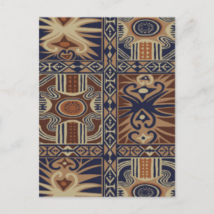 Zeitgenössische afrikanische Stammescollage Postkarte