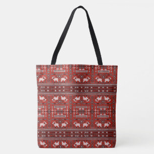 Zeitgenössische afrikanische Tote-Tasche - rot und Tasche