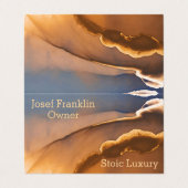 Zeitgenössische Alkohol Tinte Gold und Blau Visitenkarten (Außenseite Aufgefaltet)